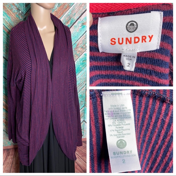 Anthropologie Sundry Striped Comfortable Cozy Cardigan - Picture 8 of 8